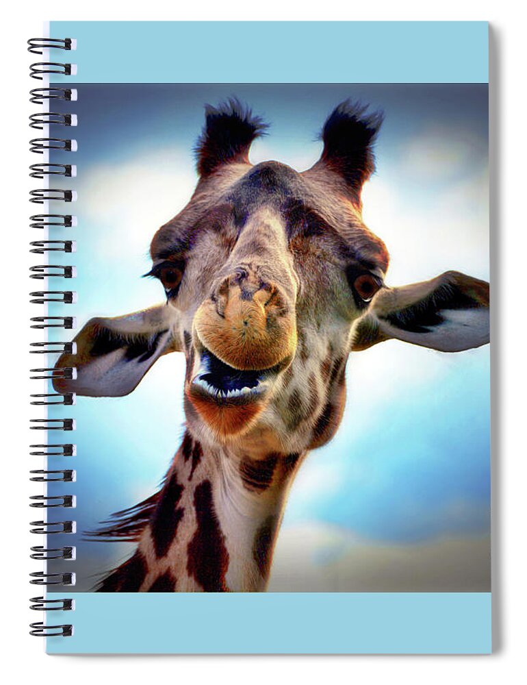 Giraffe Spiral Notebook featuring the digital art Giraffe #3 by Savannah Gibbs