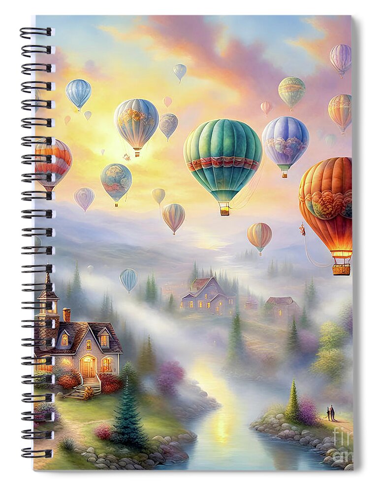 Hot-air Balloons Spiral Notebook featuring the photograph Hot-air Balloons #3 by Glenn Franco Simmons