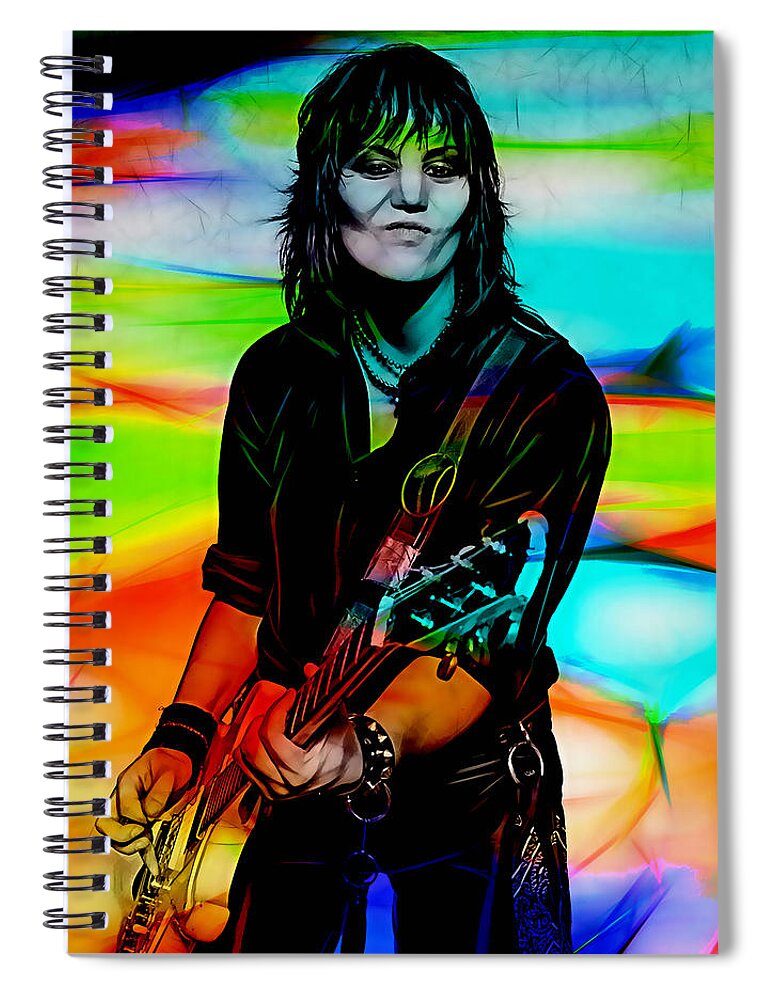 Joan Jett Spiral Notebook featuring the mixed media Joan Jett Collection #3 by Marvin Blaine