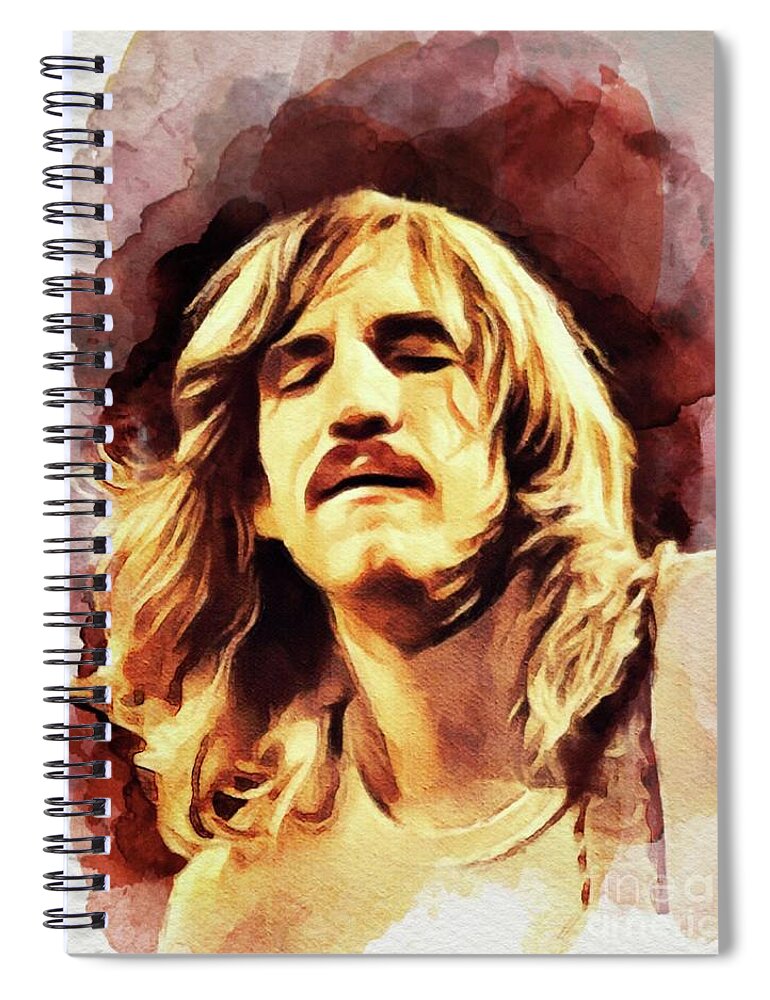 Joe Spiral Notebook featuring the painting Joe Walsh, Music Legend #3 by Esoterica Art Agency