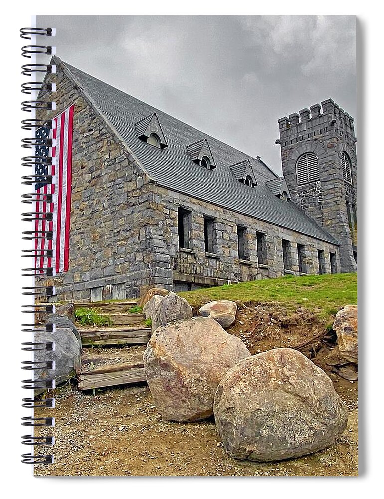 Old Stone Church Spiral Notebook featuring the photograph Old Stone Church #3 by Monika Salvan