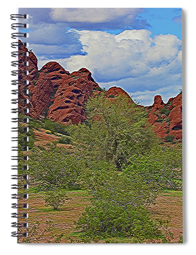 Papago Park Phoenix Arizona Spiral Notebook featuring the digital art Papago Park Phoenix Arizona #3 by Tom Janca