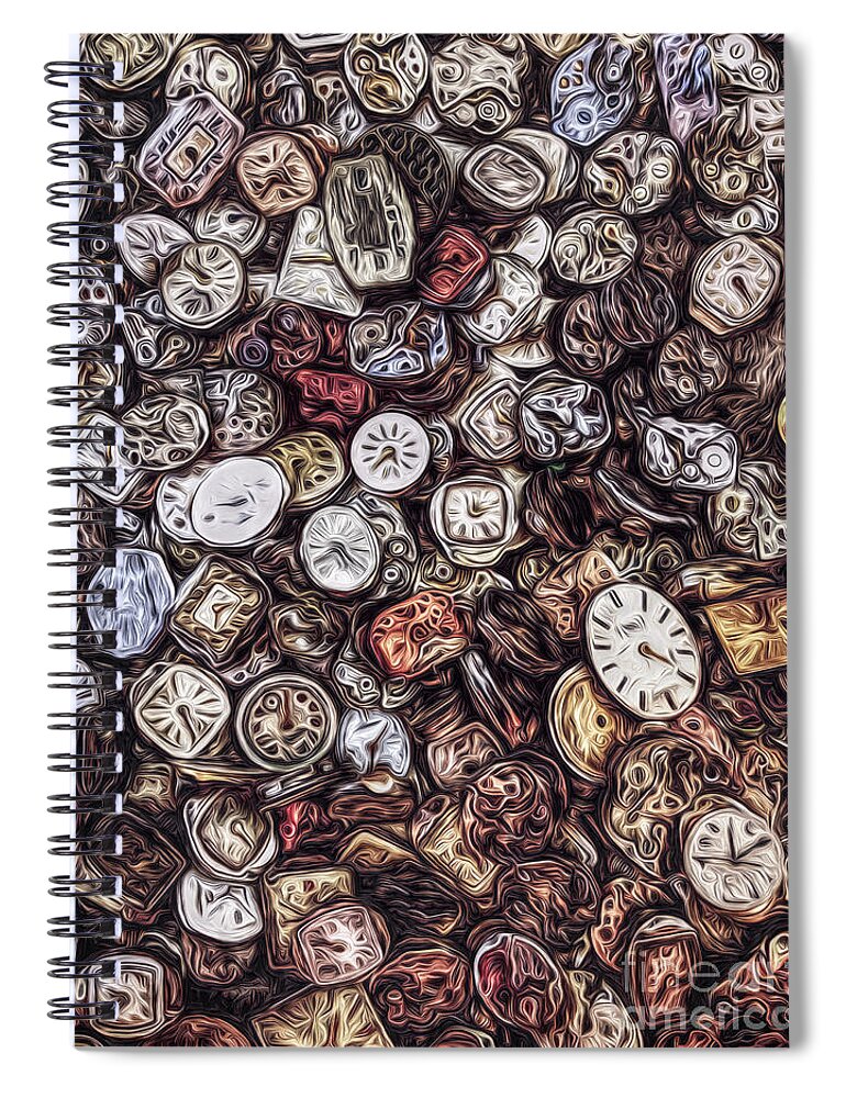 Time Spiral Notebook featuring the digital art Pieces of Time #3 by Phil Perkins