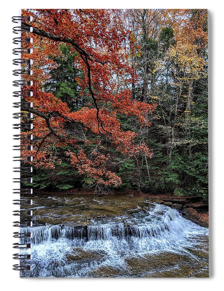 South Chagrin Reservation Spiral Notebook featuring the photograph Quarry Rock Falls in the Fall by Brad Nellis