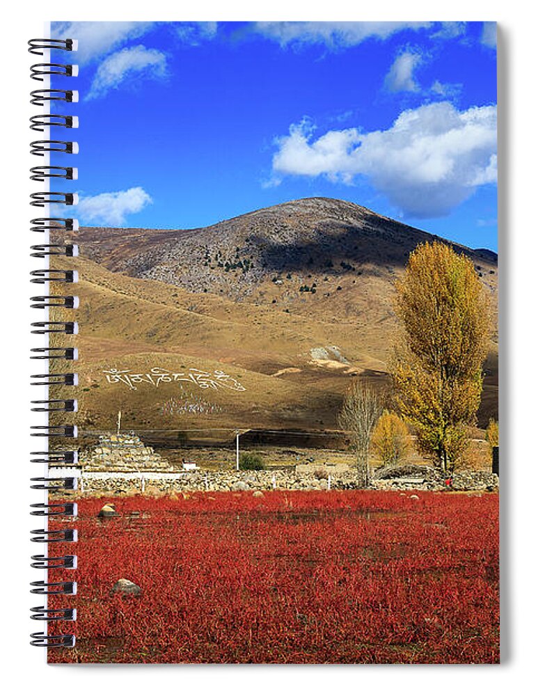 Autumn Spiral Notebook featuring the photograph Red Grass Beach #3 by Jason KS Leung