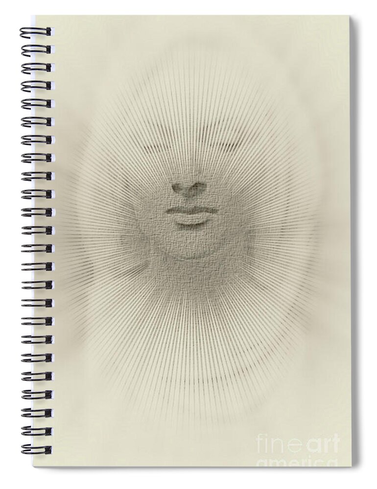 Skulpture Spiral Notebook featuring the digital art Stone Lady - Sculpture, digitally alienated #3 by Eva-Maria Di Bella