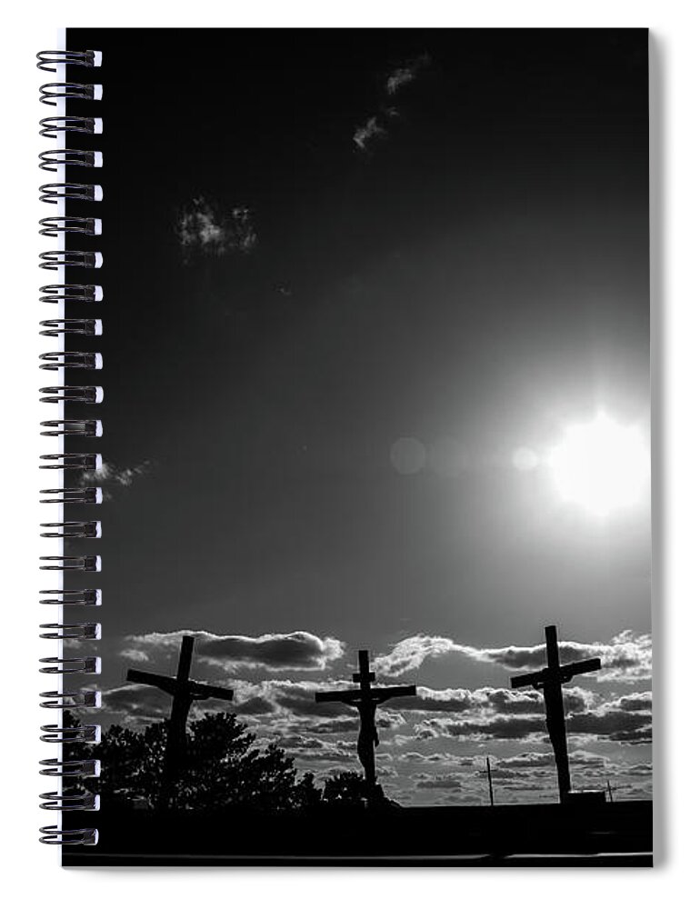The Cross Of Our Lord Jesus Christ In Groom Texas Spiral Notebook featuring the photograph The Cross of our Lord Jesus Christ in Groom Texas by Eldon McGraw