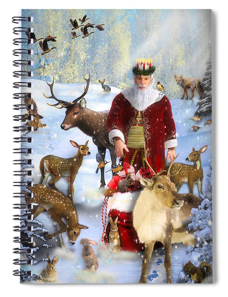 Holly Spiral Notebook featuring the photograph The Holly King #3 by Diana Haronis