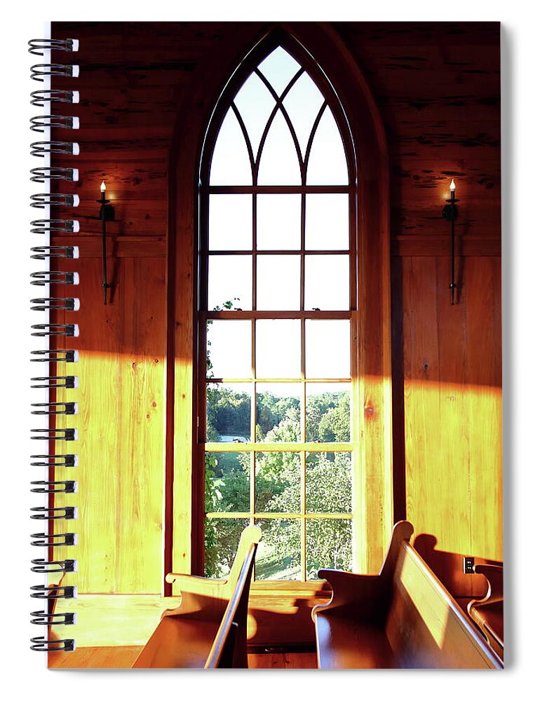 Table Rock Lake Spiral Notebook featuring the photograph Top of the Rock Stone Chapel by Lens Art Photography By Larry Trager