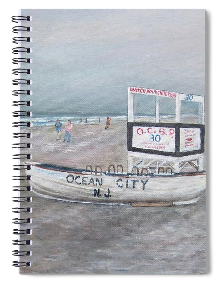Painting Spiral Notebook featuring the painting 30th Street Ocean City by Paula Pagliughi