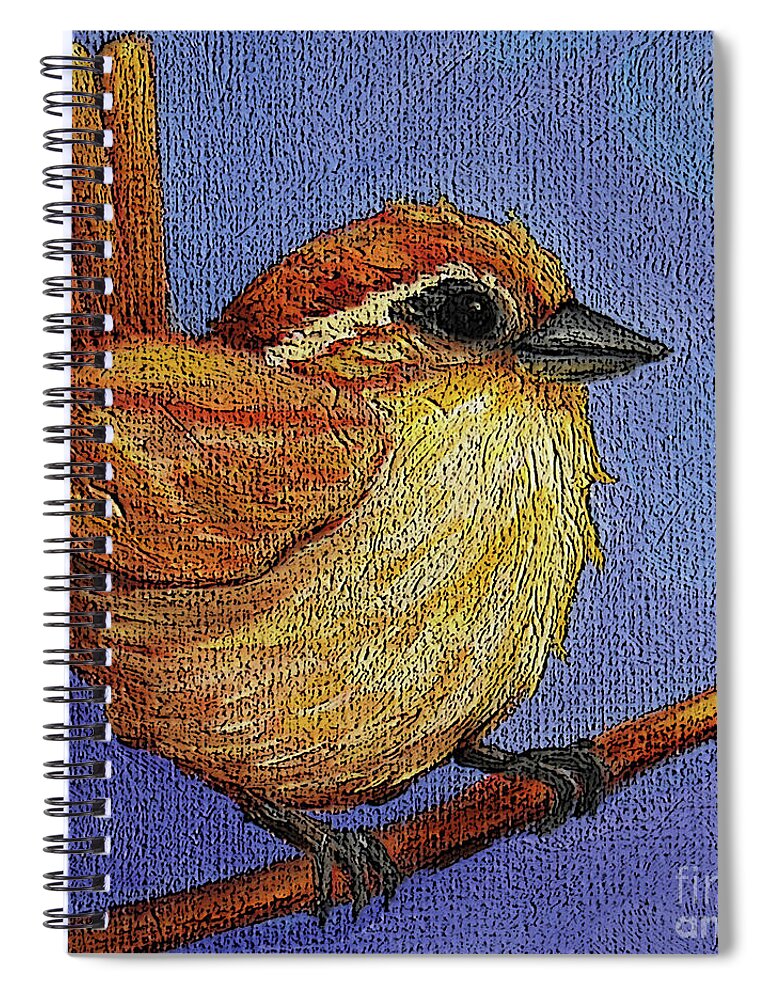 Wren Spiral Notebook featuring the painting 31 Wren by Victoria Page