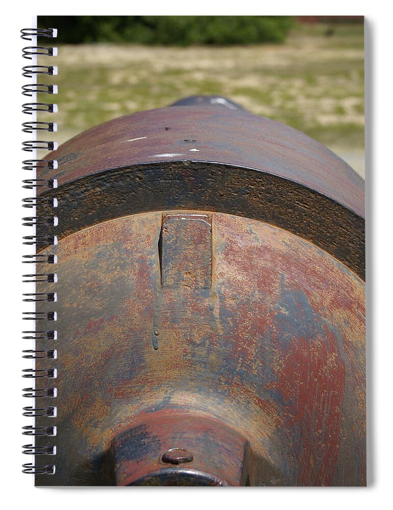  Spiral Notebook featuring the photograph 32 Founder Naval Cannon by Heather E Harman