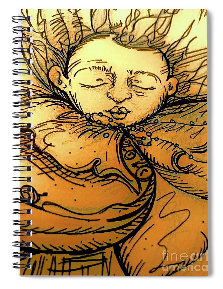  Spiral Notebook featuring the drawing Untitled #32 by Judy Henninger