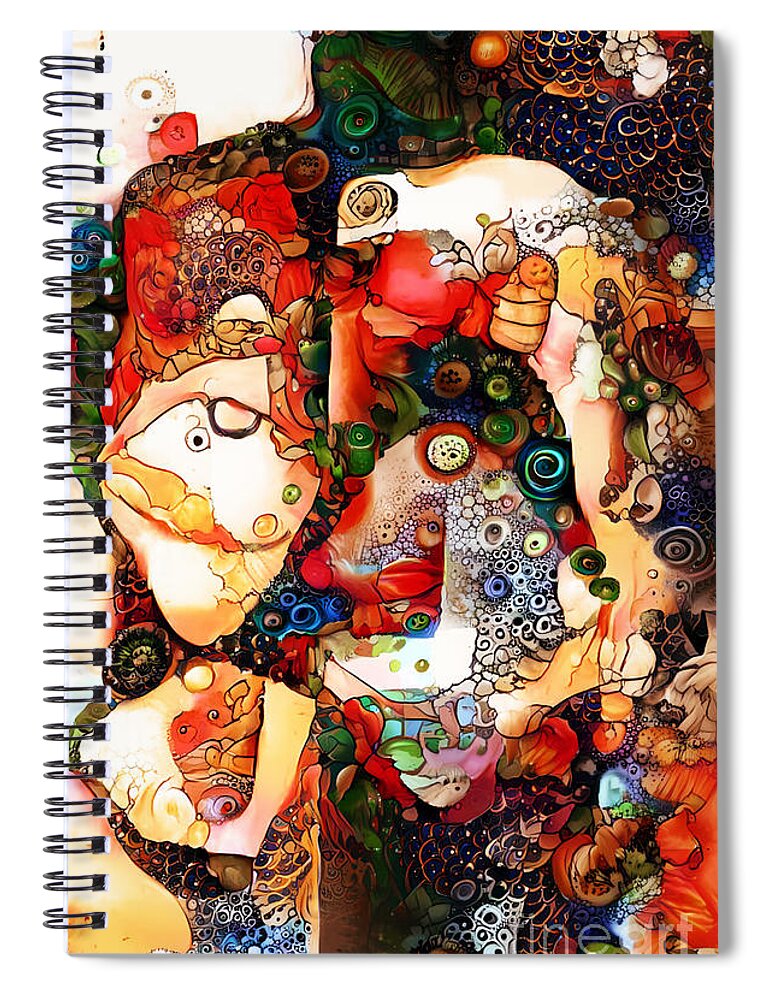 Contemporary Art Spiral Notebook featuring the digital art 34 by Jeremiah Ray