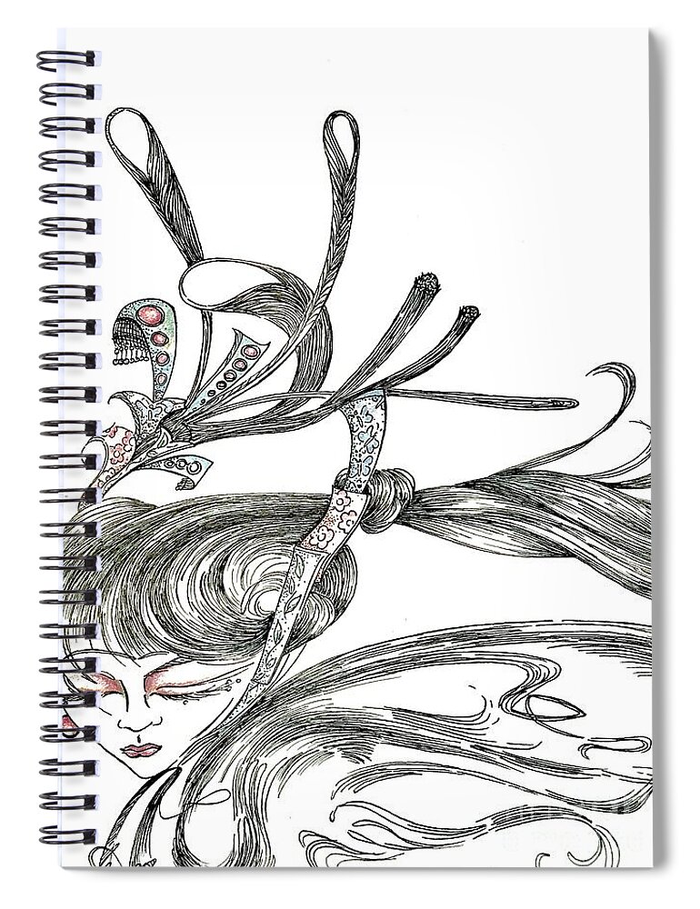  Spiral Notebook featuring the drawing Untitled #35 by Judy Henninger