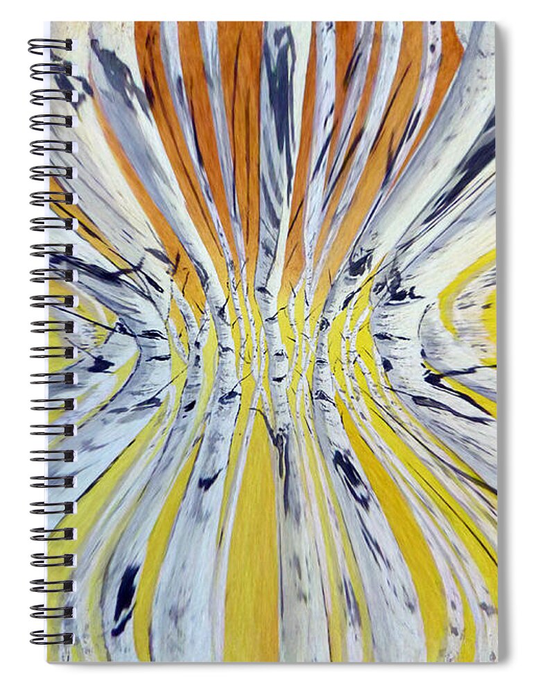 Birch Trees Spiral Notebook featuring the digital art 36, 24, 36, Birch Beauty by Ronald Mills