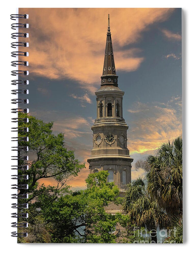 St. Phillip's Church Spiral Notebook featuring the photograph Holy City - St Phillips Historic Church - Charleston SC by Dale Powell