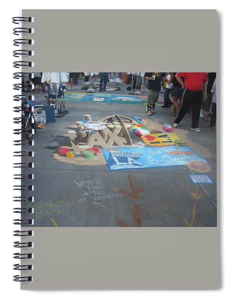 Chalk Spiral Notebook featuring the photograph 3D Chalk Drawing by Calvin Boyer