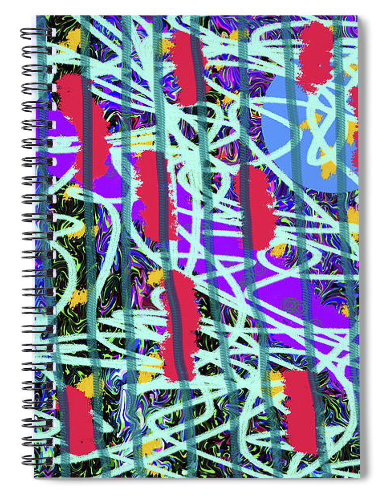 Walter Paul Bebirian: The Bebirian Art Collection Spiral Notebook featuring the digital art 4-17-2011abcdfefgh by Walter Paul Bebirian