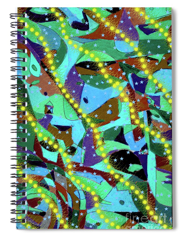 Walter Paul Bebirian: The Bebirian Art Collection Spiral Notebook featuring the digital art 4-4-2011eabcdefghijkl by Walter Paul Bebirian