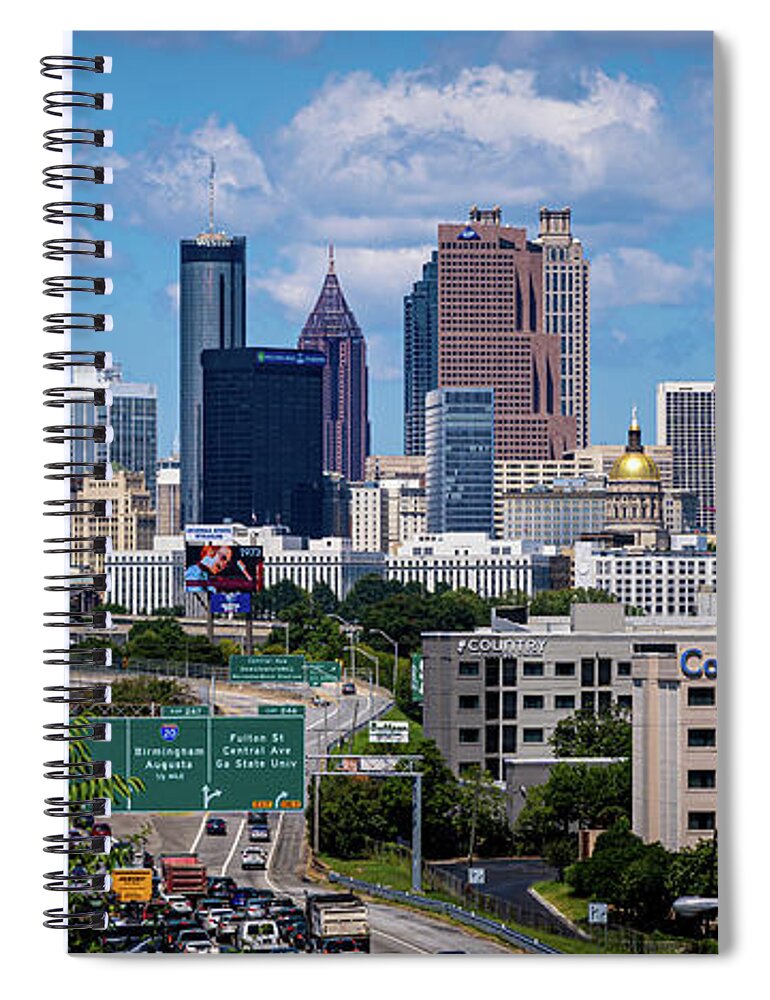 Architecture Spiral Notebook featuring the photograph Atlanta GA Skyline #4 by Sanjeev Singhal