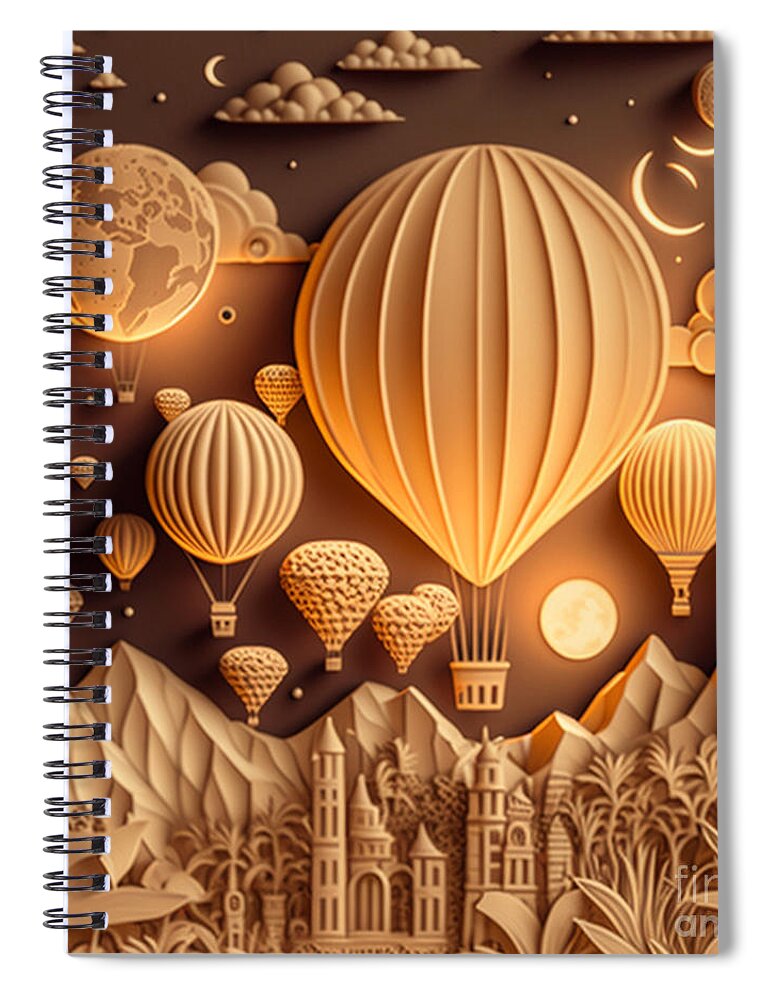 Balloons Spiral Notebook featuring the digital art Balloons by Jay Schankman