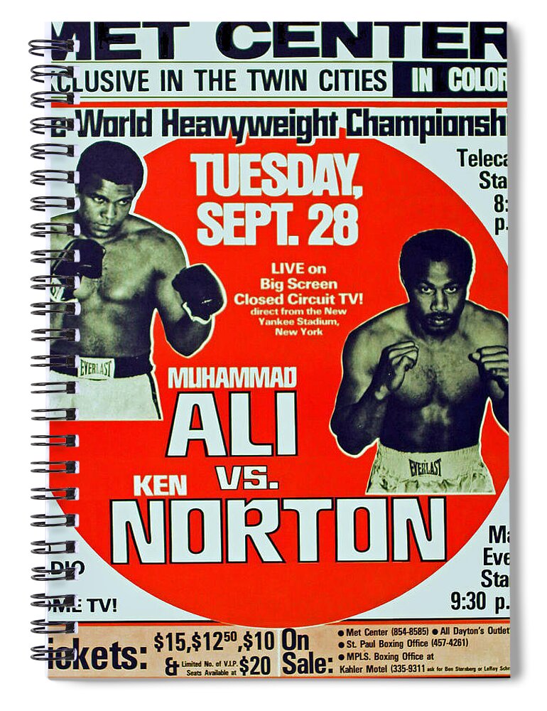 Sport Spiral Notebook featuring the painting Closed Circuit Fight Poster #4 by MotionAge Designs