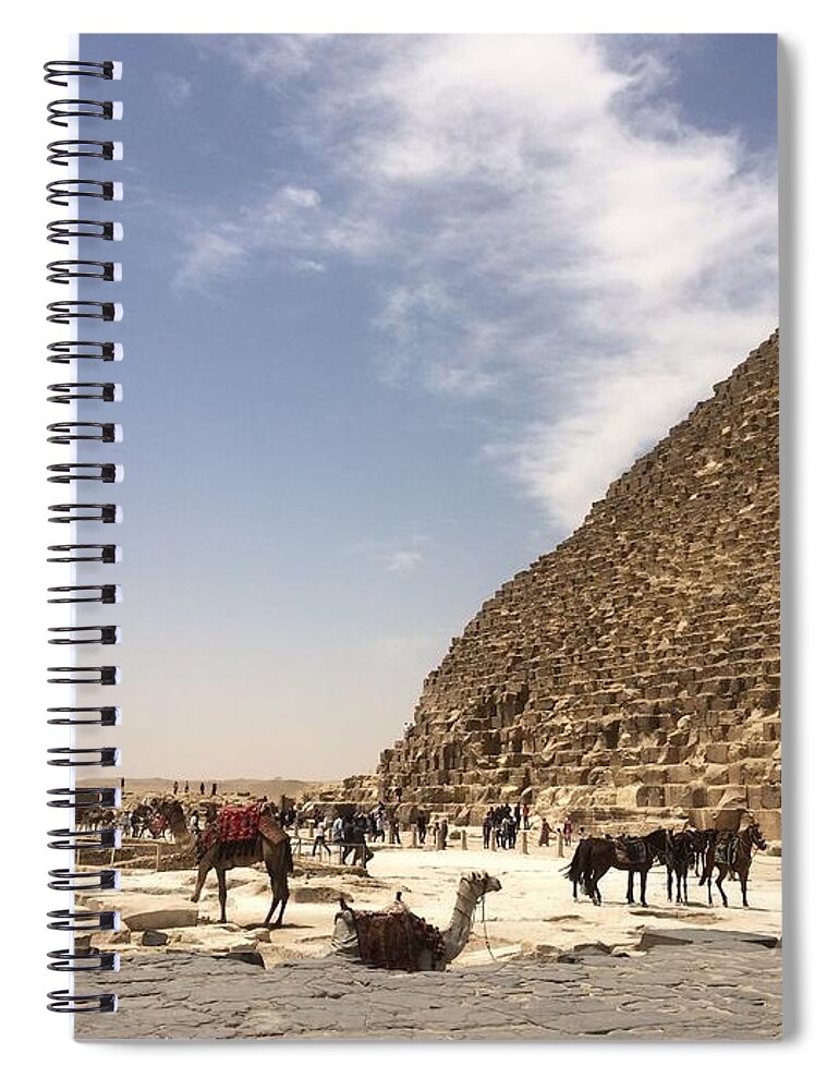Giza Spiral Notebook featuring the photograph Great Pyramid #4 by Trevor Grassi