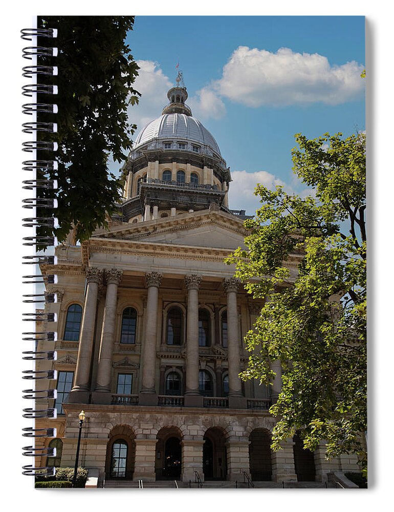 Usa Spiral Notebook featuring the photograph Illinois state capitol in Springfield, Illinois #4 by Eldon McGraw