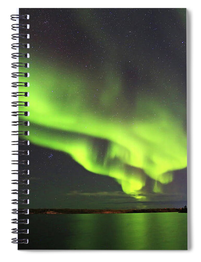 Northern Lights Spiral Notebook featuring the photograph Northern Lights #5 by Shixing Wen