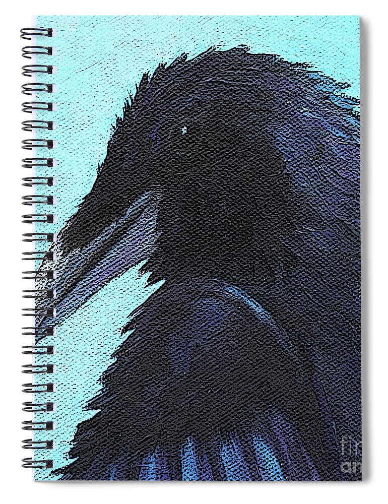 Raven Spiral Notebook featuring the painting 4 Raven by Victoria Page