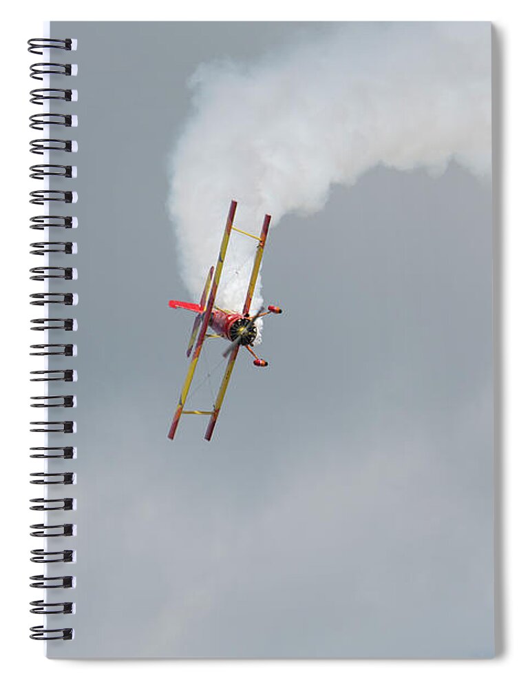 Red Spiral Notebook featuring the photograph Red and Yellow Airplane #5 by Carolyn Hutchins