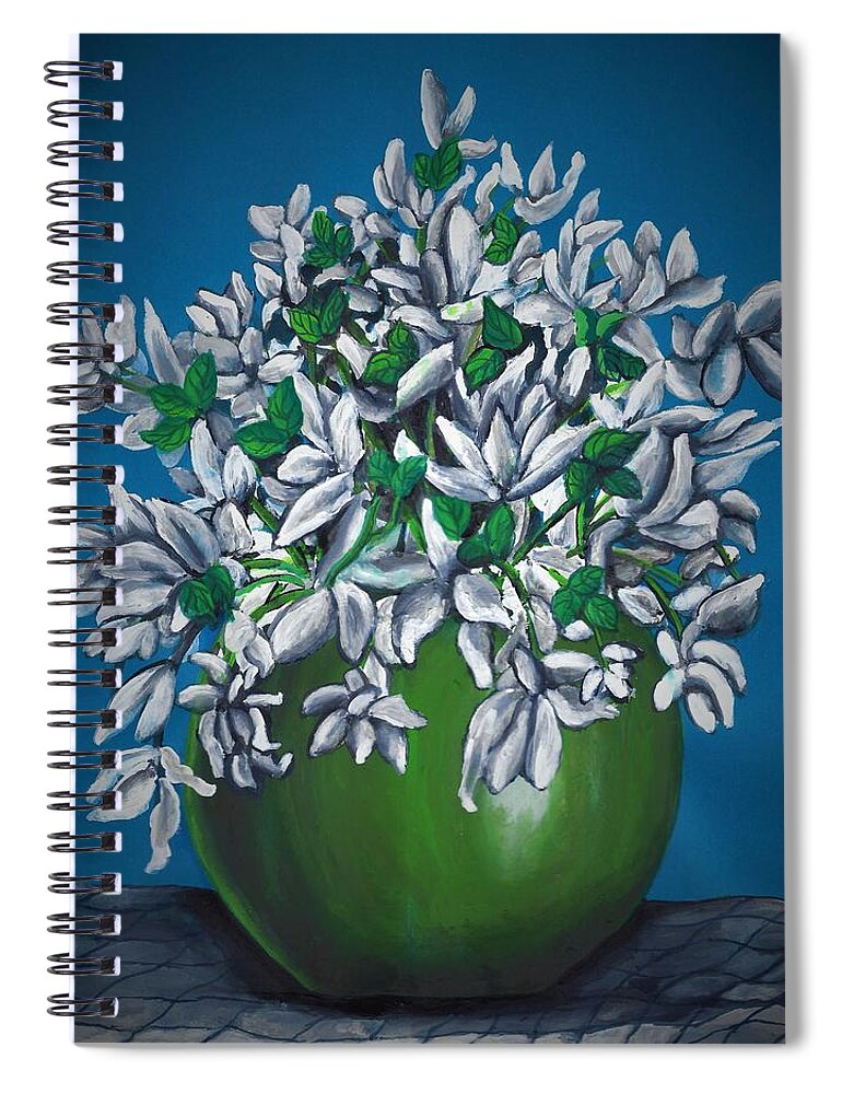 Still Life Spiral Notebook featuring the painting Still life with flowers #4 by Tara Krishna