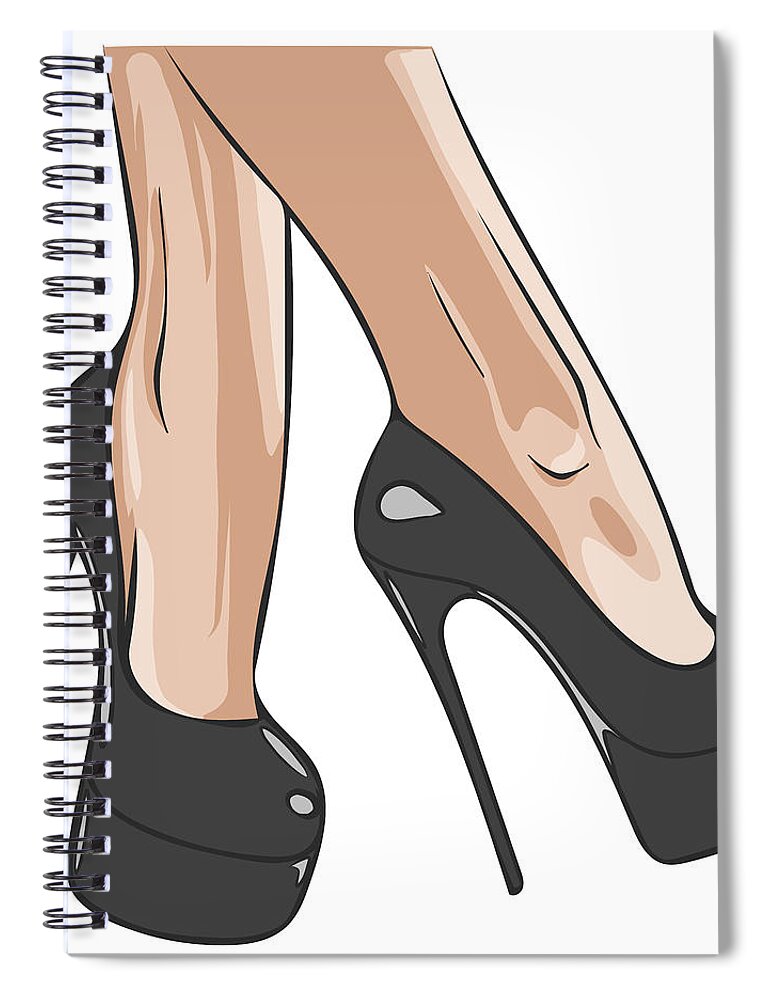Hand drawn black women shoes heels. fashion design. ink hand • wall  stickers logo, perfect, ink | myloview.com