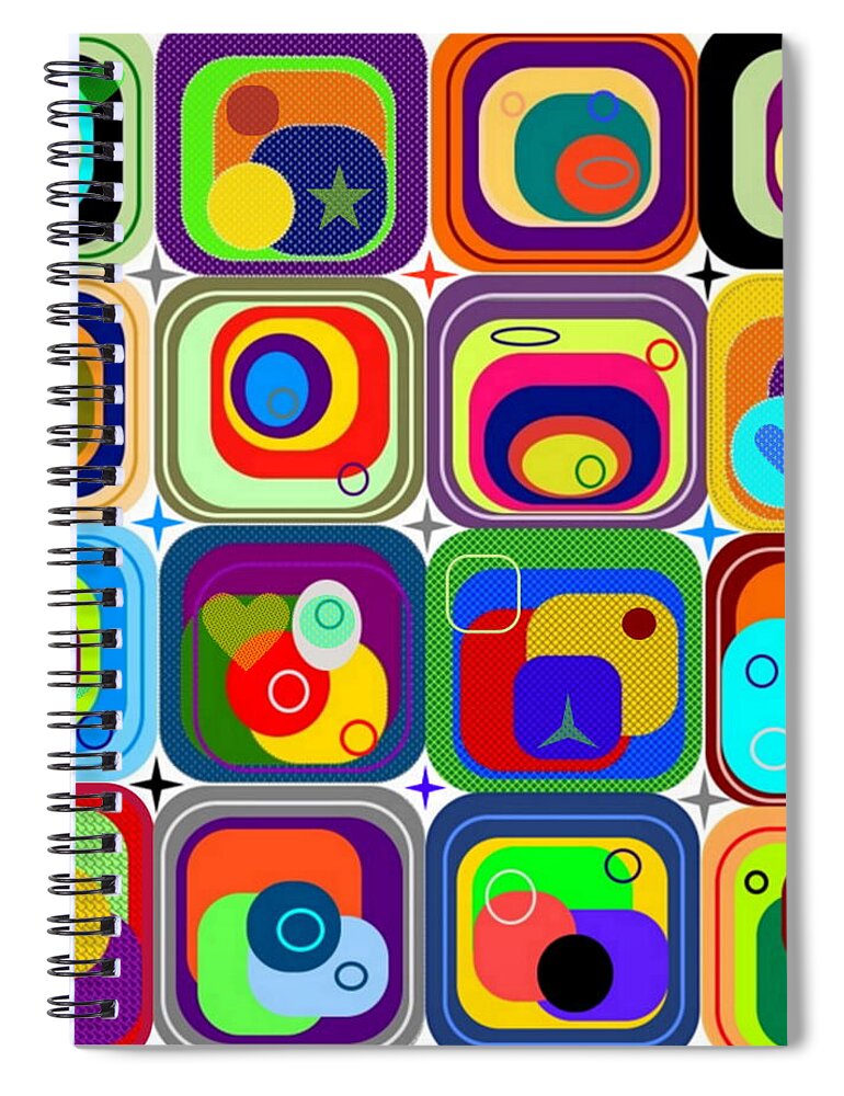 Corners Spiral Notebook featuring the digital art 4 x Four by Designs By L