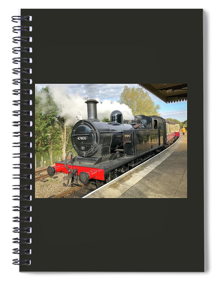 47406 Spiral Notebook featuring the photograph 47406 Steam Locomotive by Gordon James