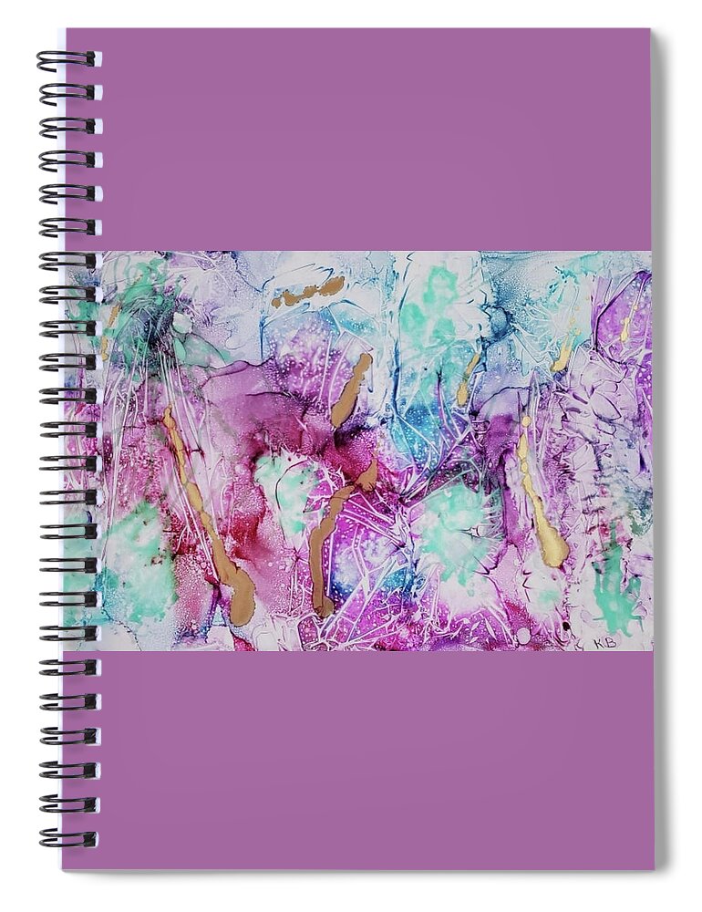 Explosions Spiral Notebook featuring the painting 4th of July by Katy Bishop