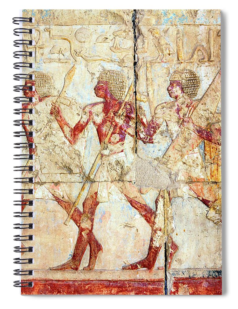 Stone Spiral Notebook featuring the painting Ancient Egypt Images And Hieroglyphics #5 by Mikhail Kokhanchikov