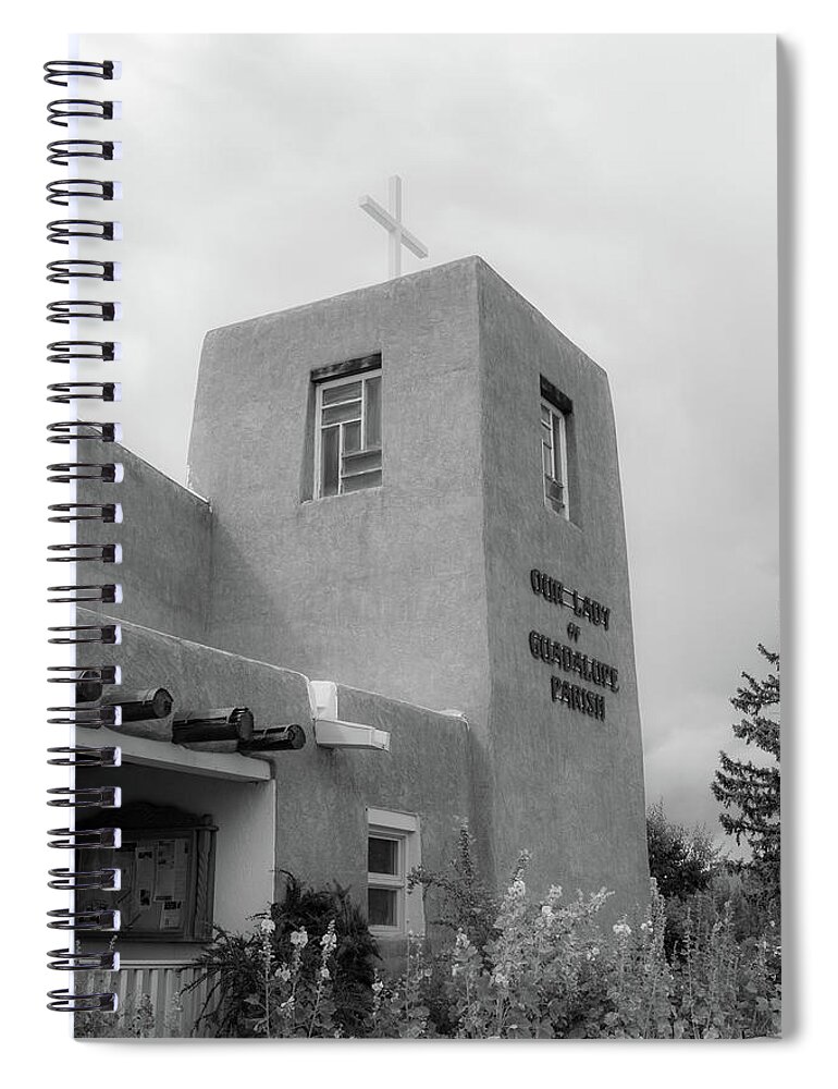 Taos Spiral Notebook featuring the photograph Our Lady of Guadalupe Catholic Church #5 by Elijah Rael