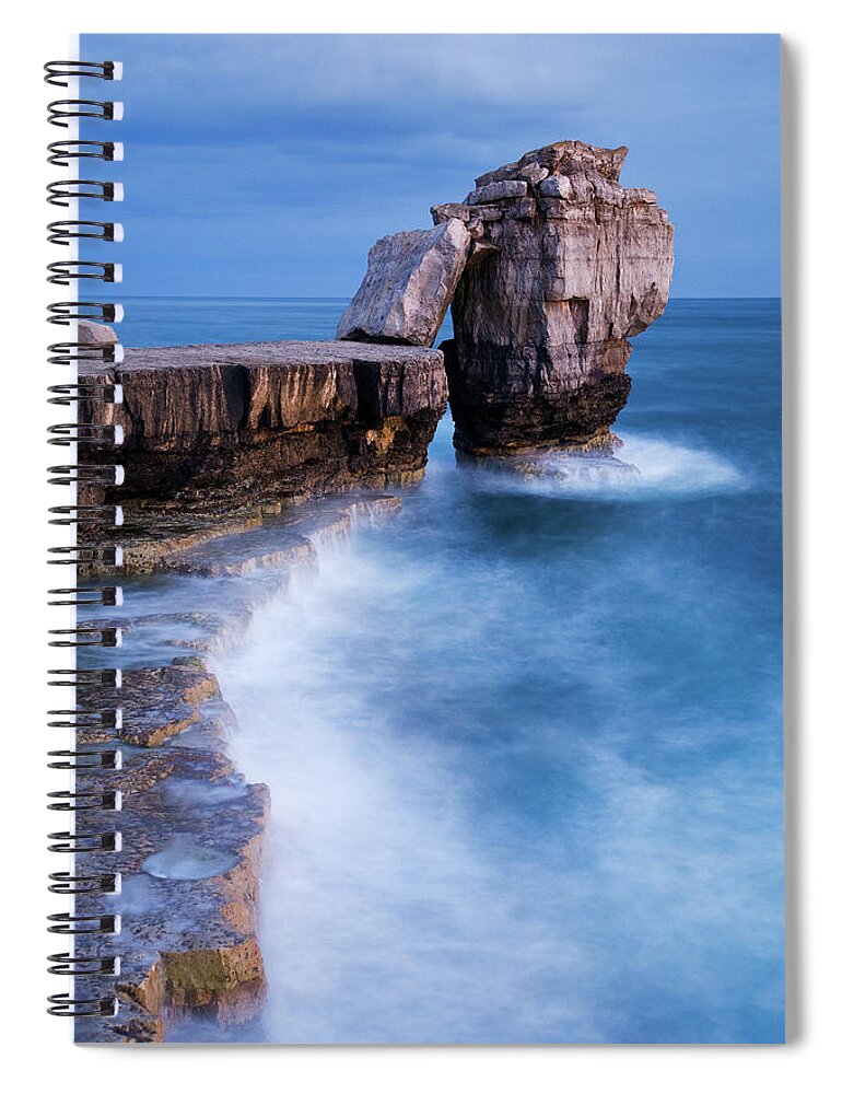Portland Spiral Notebook featuring the photograph Pulpit rock at Portland Bill #5 by Ian Middleton