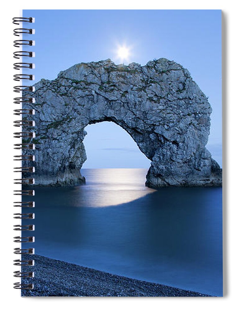 Durdle Spiral Notebook featuring the photograph Under the moonlight #5 by Ian Middleton