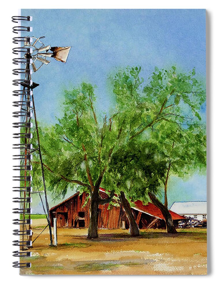 Placer Arts Spiral Notebook featuring the painting #506 Algeos Barn #506 by William Lum