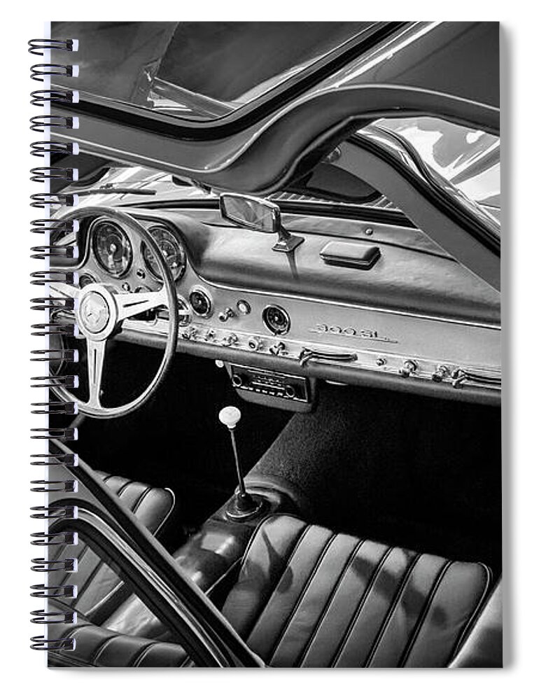 Mercedes Spiral Notebook featuring the photograph '54 300 Sl #54 by Dennis Hedberg