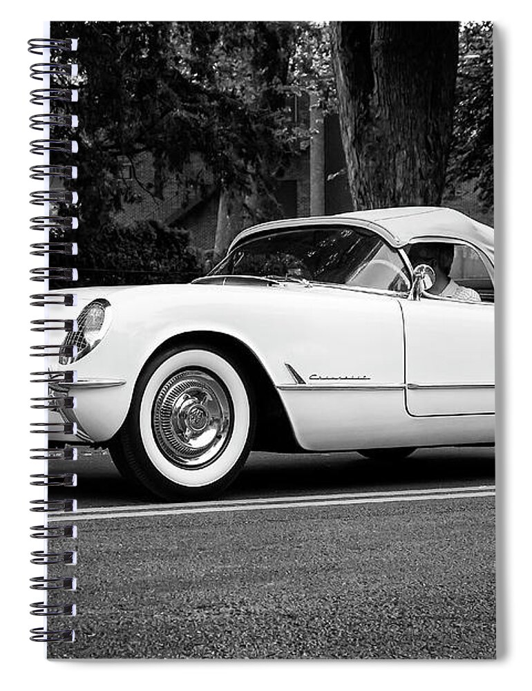 Chevrolet Spiral Notebook featuring the photograph '54 Corvette Convertible #54 by Dennis Hedberg