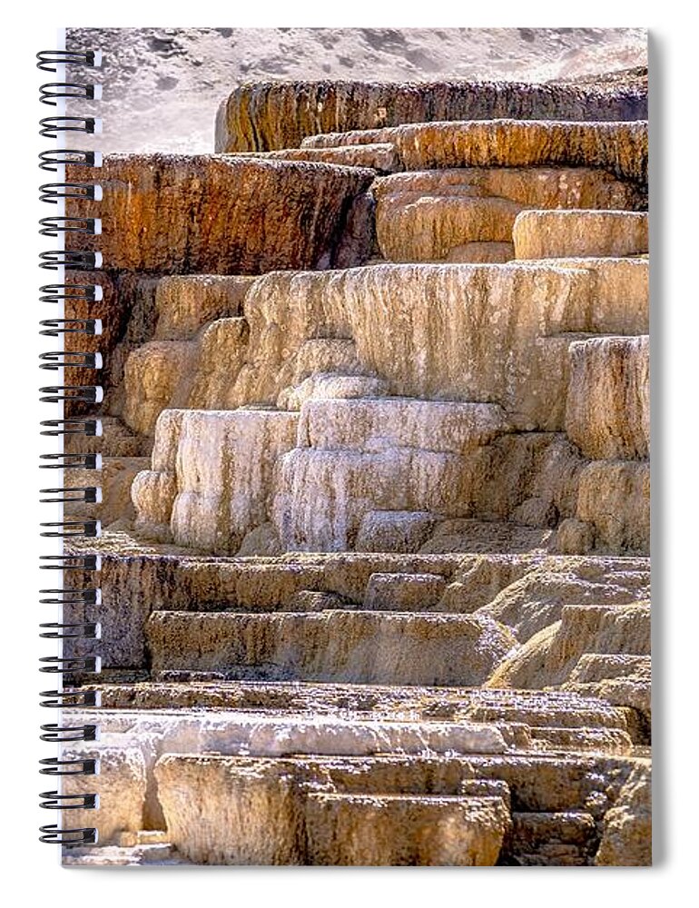  Mountains Spiral Notebook featuring the photograph Travertine Terraces, Mammoth Hot Springs, Yellowstone #54 by Alex Grichenko