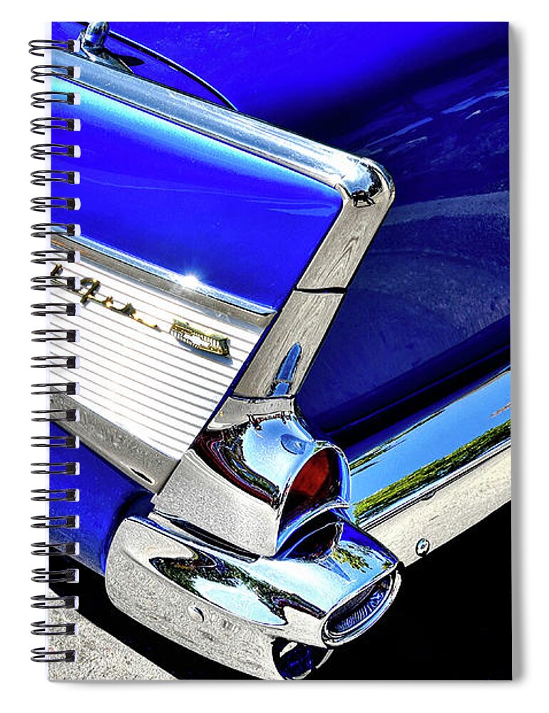 David Lawson Photography Spiral Notebook featuring the photograph 57 Chevy Chrome by David Lawson