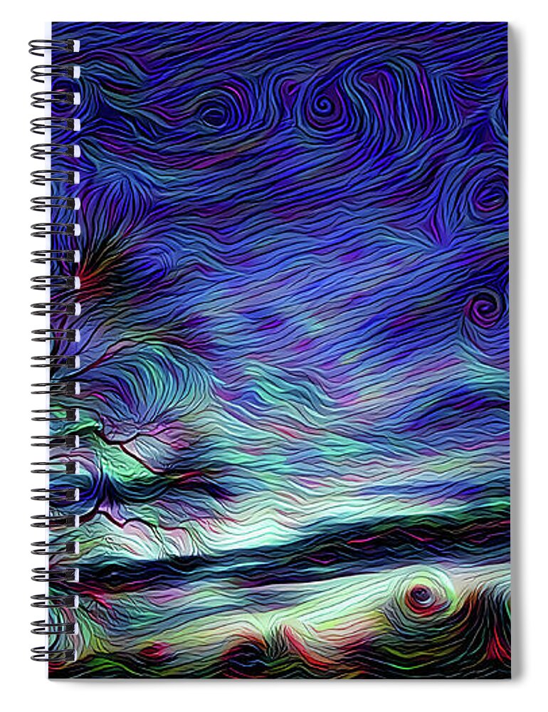 Landscape Spiral Notebook featuring the digital art Abstract Landscape Print #6 by Jacob Folger
