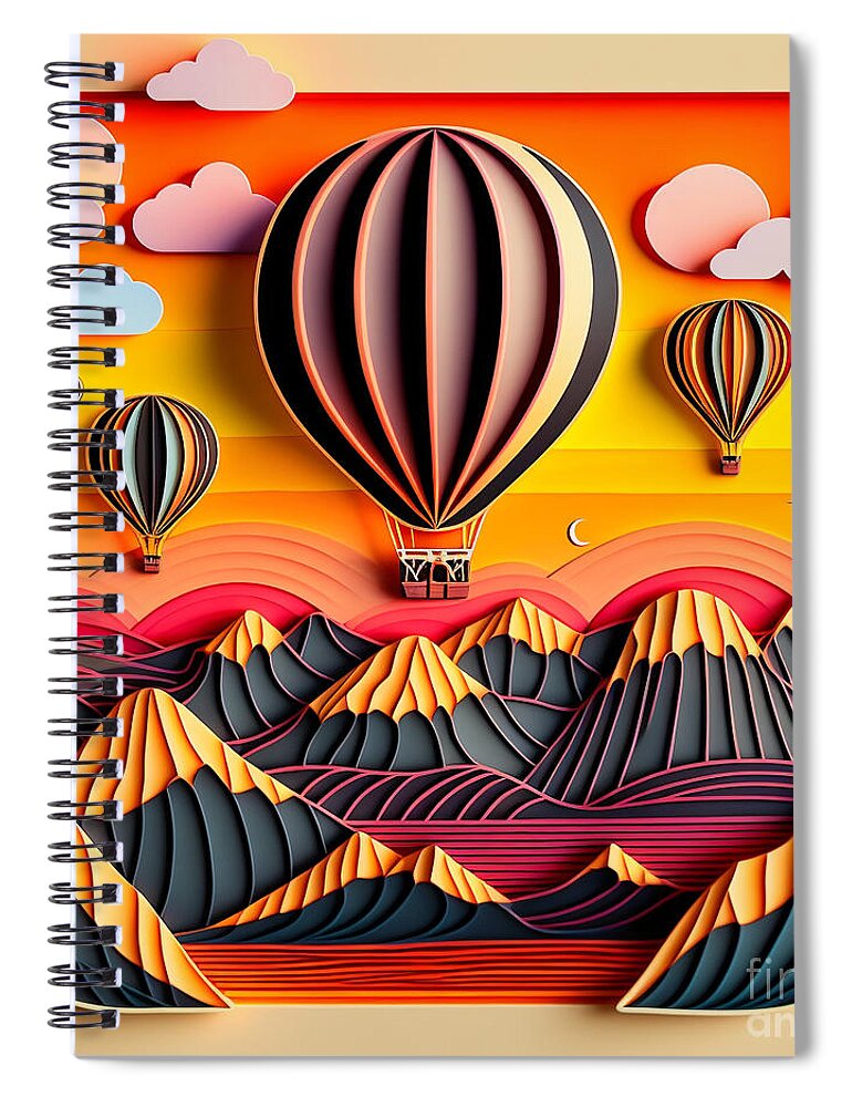 Balloons Spiral Notebook featuring the digital art Balloons by Jay Schankman