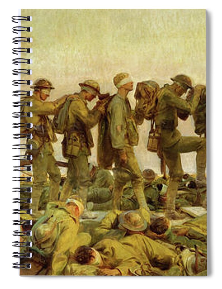 Gassed Spiral Notebook featuring the painting Gassed #6 by John Singer Sargent