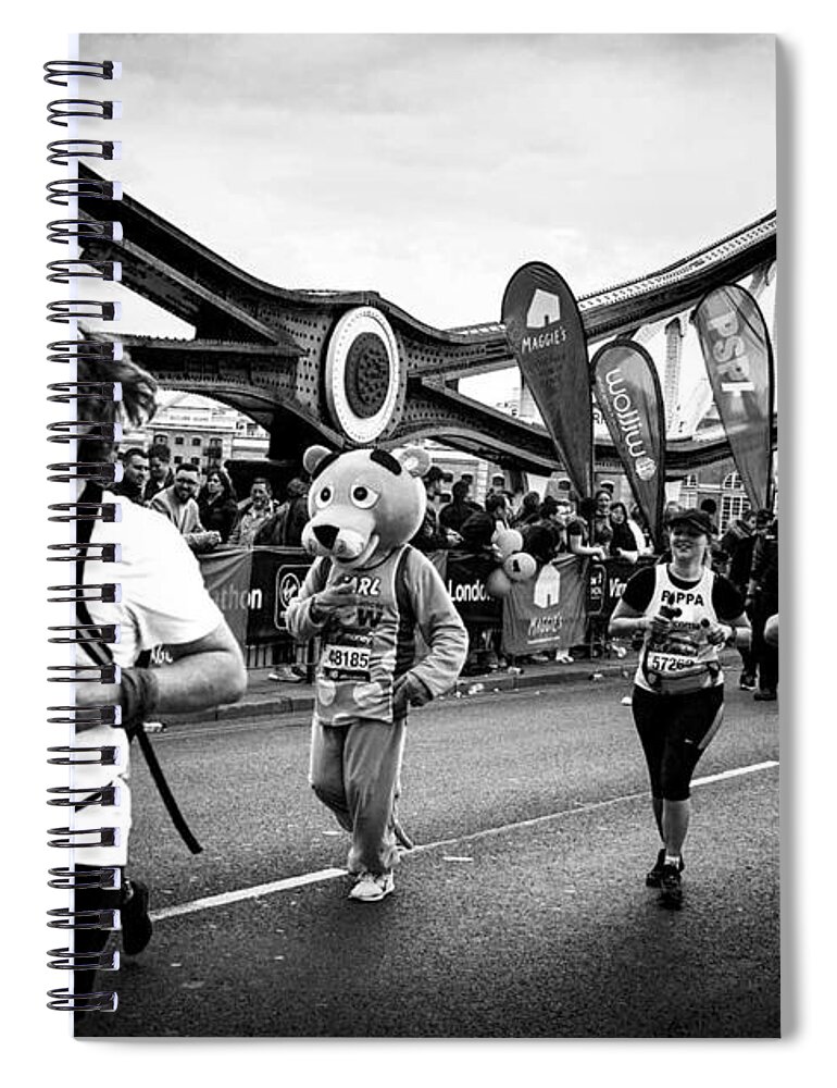 London Spiral Notebook featuring the photograph London Marathon. #6 by Cyril Jayant